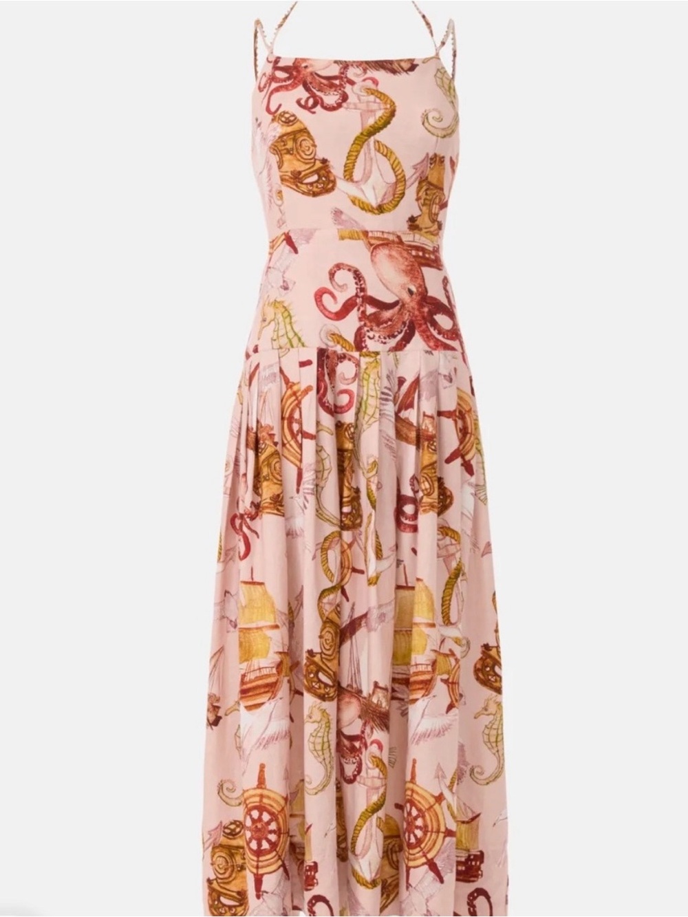 Nautical Wonder Pink Strappy Dress by FARM Rio - M - Picture 3 of 5
